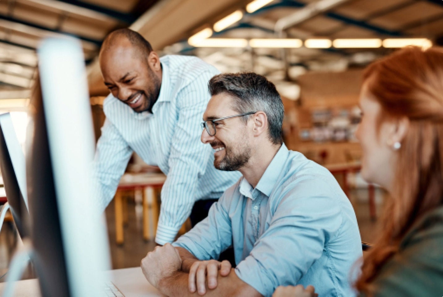 Coworkers chatting