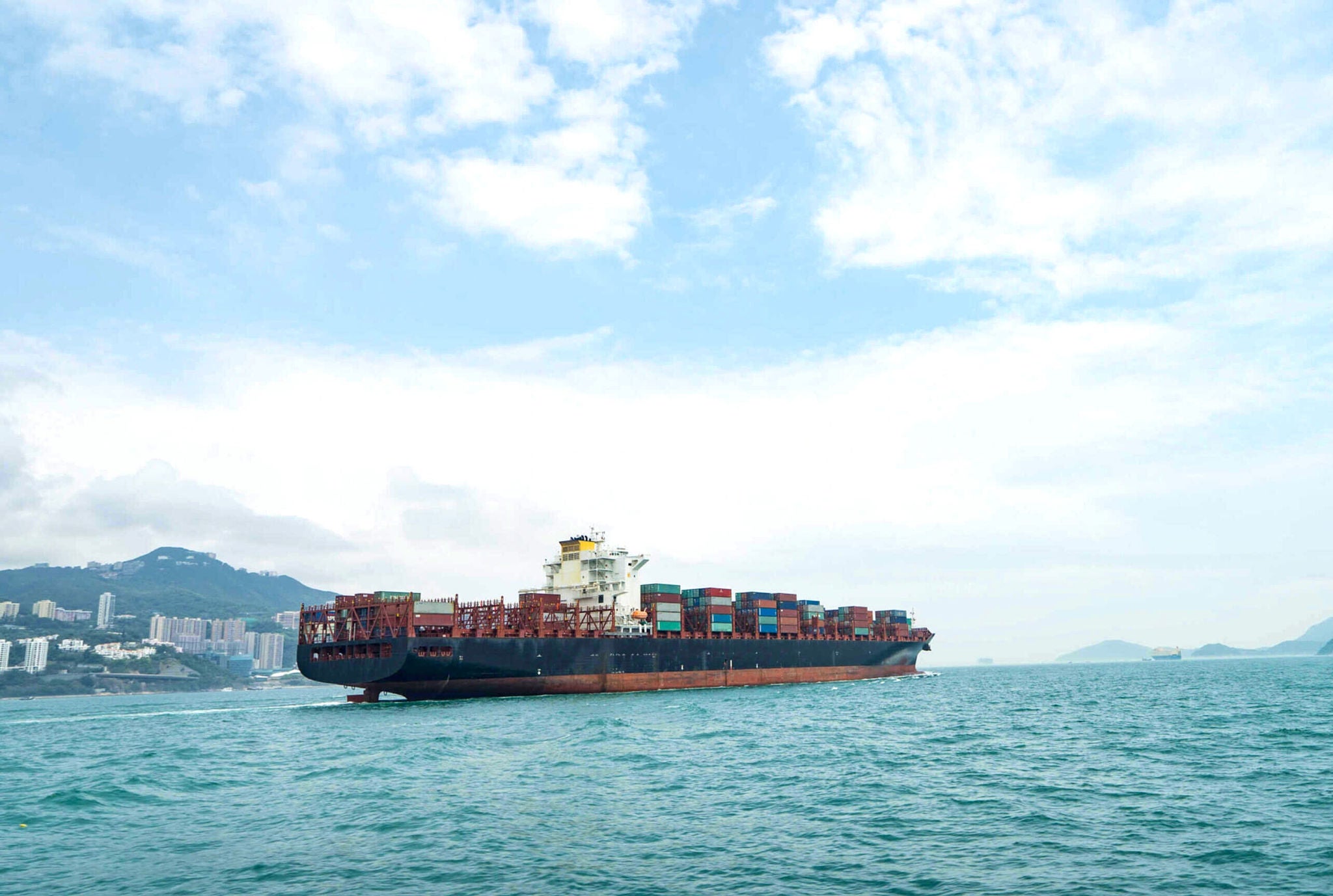 Cargo ship on the sea